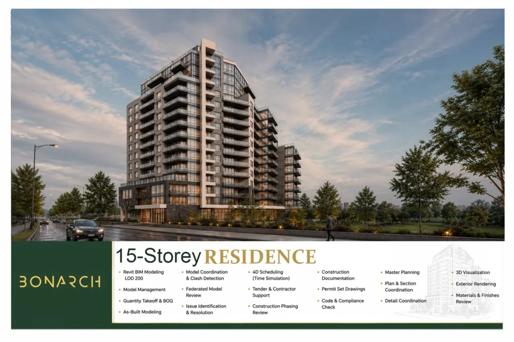 Fifteen storey residential building project documentation